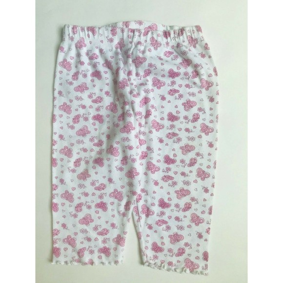 Girls Size 9M 6-9 Months Two Piece Pink Apple Bottom Top & Butterfly Pants - Picture 6 of 8